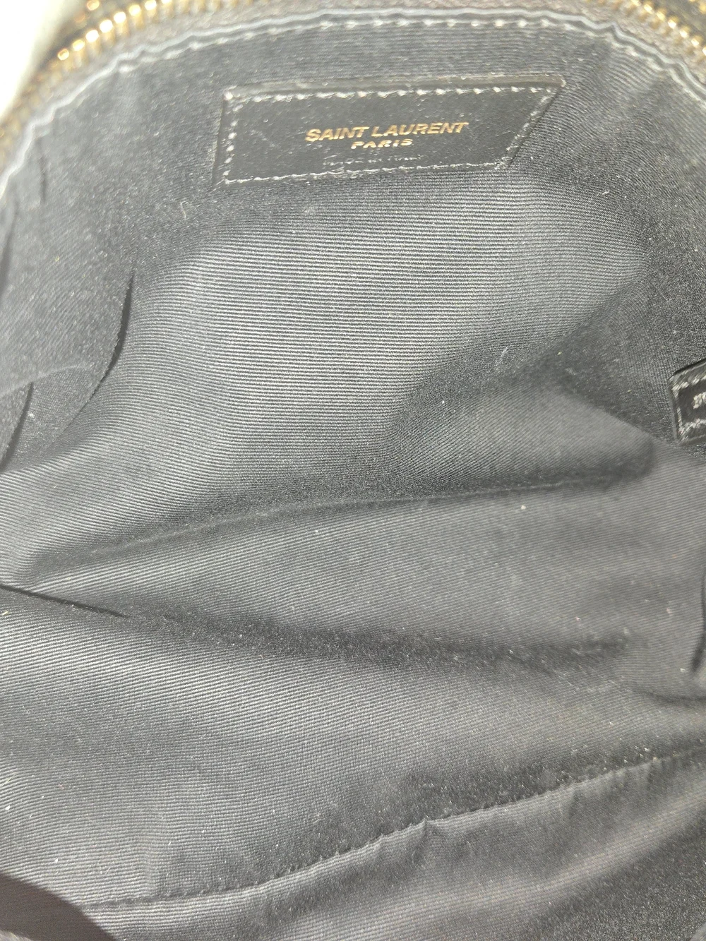 Saint Laurent Quilted Denim Shoulder Bag with Gold Chain and Tan Leather Pad - Picture 6 of 9